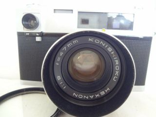 Konica Auto S 35mm rangefinder camera with 47/1.  9 lens,  filter Japan Exc 2035 3