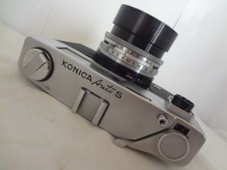 Konica Auto S 35mm rangefinder camera with 47/1.  9 lens,  filter Japan Exc 2035 5