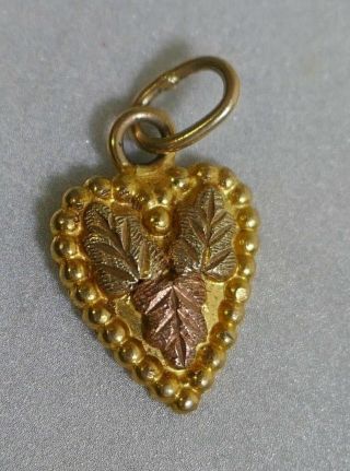 Vintage 10k Black Hills Gold Heart Mini Charm