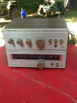 2 Vintage Realistic Stereo Sa - 102 & Amplifier And Stereo Tuner Tm - 102