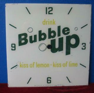 Vintage Pam Clock Advertising Glass Dial Drink Bubble Up