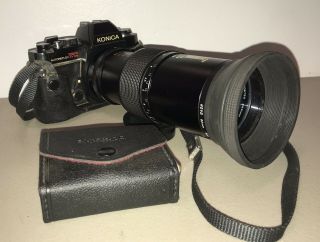 Vintage Konica Autoreflex Tc 35mm Camera Vivitar 135mm 62mm Ee K/ar Hoya 28mm,