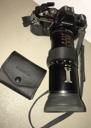 Vintage Konica Autoreflex TC 35mm Camera Vivitar 135mm 62mm EE K/AR Hoya 28mm, 2