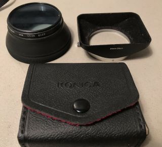 Vintage Konica Autoreflex TC 35mm Camera Vivitar 135mm 62mm EE K/AR Hoya 28mm, 5