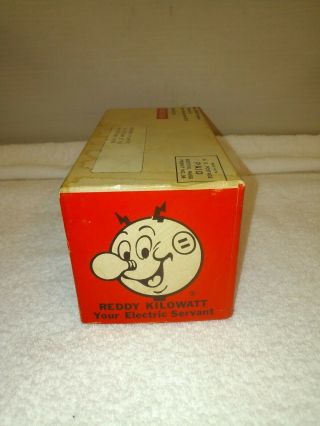 Vintage " Reddy Kilowatt " Sample Box With Bulb Boston Edison Company 60 
