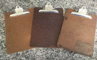 Three Vintage National Wood Letter Size Clipboard Great Patina