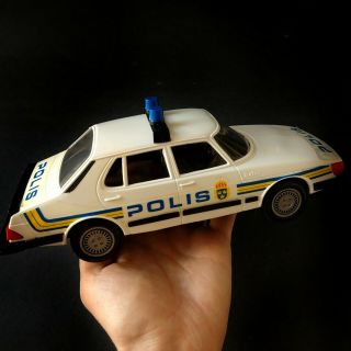 Vtg Finland Saab Police Model Car Polis Display Miniature Vehicle Toy