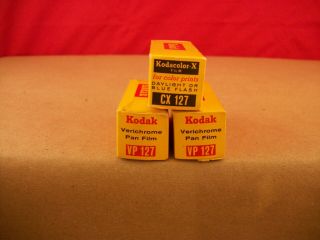 3 Vintage Rolls Of Kodak Film 2 Are Vp 127 & One Is Cx 127 - Expired In 60 