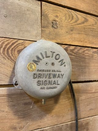 Milton 805 Driveway Signal Bell Vintage Gas Station Home School Old Cast Cool