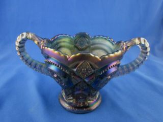 Vintage Imperial Carnival Glass Sugar Bowl " Fashion " Smoke