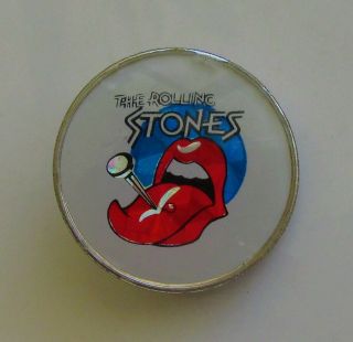 The Rolling Stones Nail In Tongue Vintage Metal Pin Badge From The 1980 