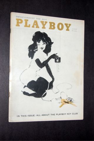 Vtg Playboy August 1960 Very Good (4.  0 - 5.  0) Playmate Elaine Paul,  Sophia Loren