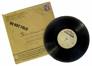 Richard J Bozzo / Wwii Uso Letter On A Record First Edition 1941