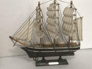 Vintage Clipper Ship Model " Belem " Cloth Sails Tall Ship