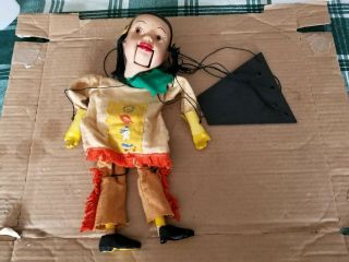 Vintage Native American Indian Girl Marionette Puppet,  Estate Find