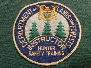 Ontario Department Of Lands And Forests Vintage Hunter Safety Instructor Crest