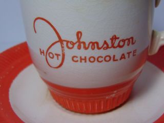 Vintage 1930s Art Deco Johnston Hot Chocolate Advertising Cup & Saucer Set USA 3