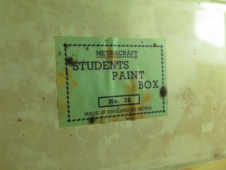 Vintage Metracraft Students Tin Artist ' s Watercolour Paint Box 2