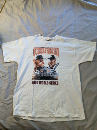 Vintage 2000 World Series York Yankees Mets Subway Sz Xl T Shirt Derek Jeter