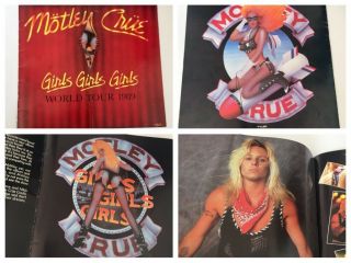 Vintage 1989 Motley Crue Tour Programme Book Girls Girls Girls
