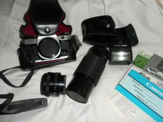 Vintage,  Canon Ae - 1 Program Camera Flash,  Lens,  Case