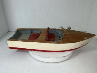 Vintage Handmade Wood Wooden Boat 16