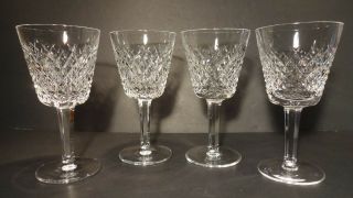 Vintage Waterford Crystal Alana (1952 -) 4 Claret Wines 5 7/8 " Made In Ireland
