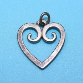 Vintage James Avery Sterling Silver Heart Pendant Charm