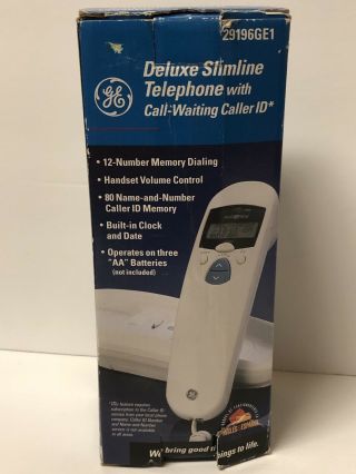 Vintage GE Slim Line Corded Caller ID Wall Mount Phone w/ Call Waiting 3