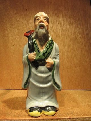 Vintage Hand Painted Porcelain Old Man Figurine Made In Occupied Japan