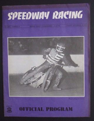 Vintage 1973 Speedway Racing Official Program - Orange County Fairgrounds