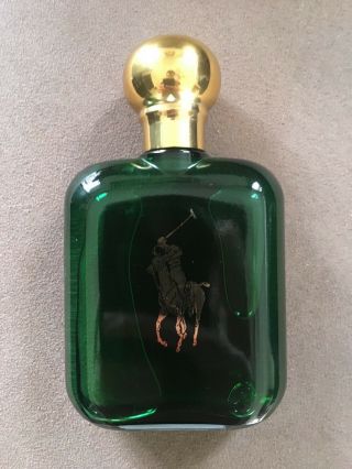 Vintage Polo By Ralph Lauren Aftershave Splash Green Glass Bottle