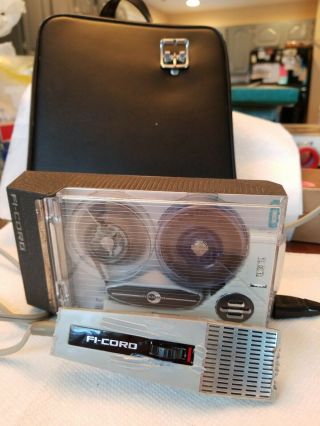 Fi - Cord Tape Recorder Spy Reel To Reel Tape Player Switzerland.  Rare Microphone