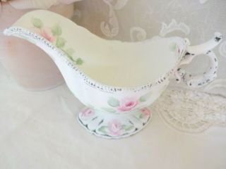 byDAS ROMANTIC PINK ROSE GRAVY BOAT hp hand painted chic vintage cottage shabby 3
