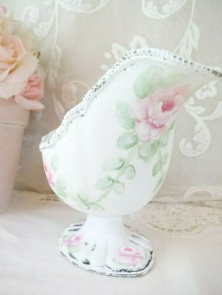 byDAS ROMANTIC PINK ROSE GRAVY BOAT hp hand painted chic vintage cottage shabby 7