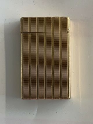 Vtg S.  T.  Dupont Lighter Made In France Ligne 1 Gold Plated To 20 Microns