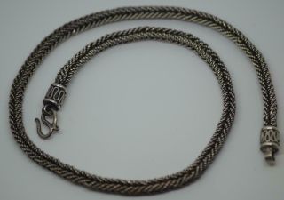 Vintage Necklace 925 Sterling Silver Bali Byzantine Chain 18 " Long 61.  5 Grams
