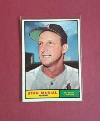 Stan Musial 1961 Topps 290 St Louis Cardinals Legend Very Sharp Vintage Card
