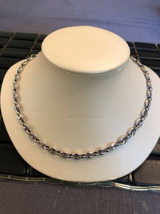 Vintage Sterling Silver Gucci Link Necklace 18 Inches 2