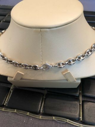 Vintage Sterling Silver Gucci Link Necklace 18 Inches 3