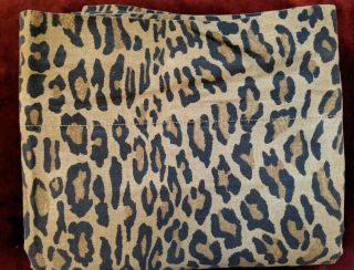 Vtg Ralph Lauren Full Size Flat Sheet Aragon Leopard Print - Made In Usa - Euc