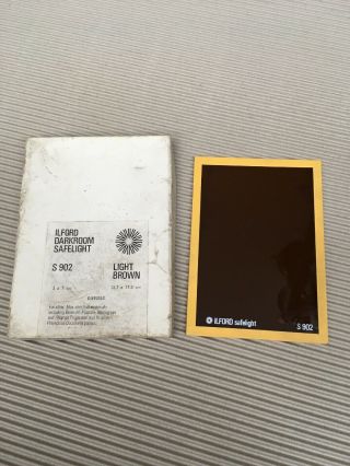 Safelight 7x5 Ilford 902 Filter (glass Only) Vintage Photographic Darkroom