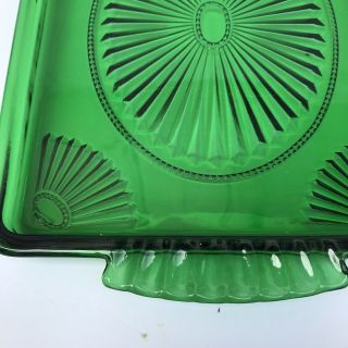 Vintage 1930s Forest Green Glass Vanity Tray Art Deco Anchor Hocking (?) 3