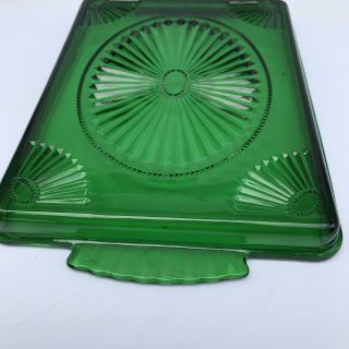 Vintage 1930s Forest Green Glass Vanity Tray Art Deco Anchor Hocking (?) 5
