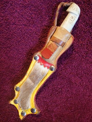 Vintage Decorated Antler Horn Handle Knife Puukko Rovaniemi Finland Finnish