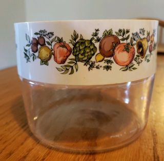 Vintage Pyrex Spice Of Life Glass Canister Storage Jar W/lid And Seal - - 3.  75 "