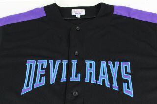 Starter Tampa Bay Devil Rays Vintage Mens Xl Black Blue Purple Baseball Jersey