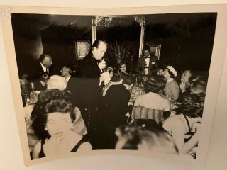 Vintage Alfred Hitchcock & Kim Novak Vertigo Dinner Candid Photo 4x5”