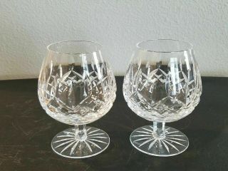 Set Of 2 - Vintage Waterford 5 1/8  Lismore Brandy Snifter Balloon Glasses -