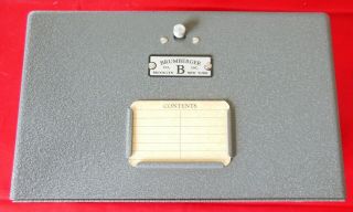 Vintage Brumberger Gray Metal 8mm Film Reel Storage Box Model 1008 2